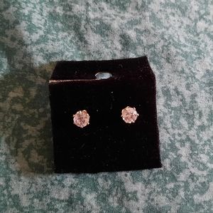 Goldtone 5mm cz earrings